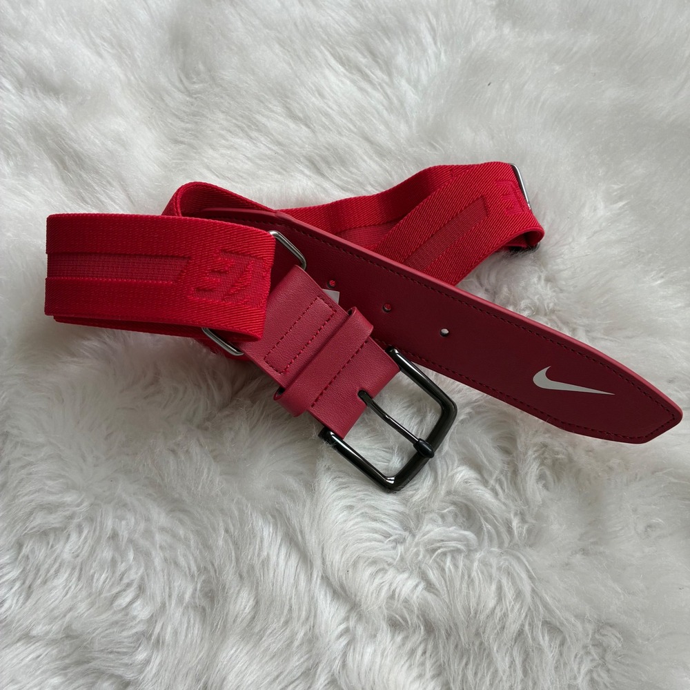 Nike Mens Red Baseball Sports Belt Adjustable Elastic One Size N.100.0732.610.OS